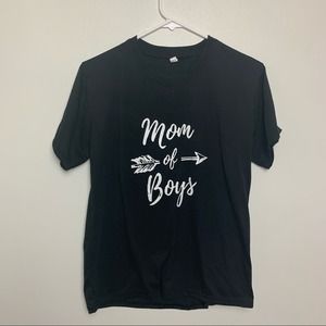 Mom of Boys Black Tshirt